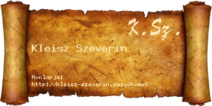Kleisz Szeverin névjegykártya